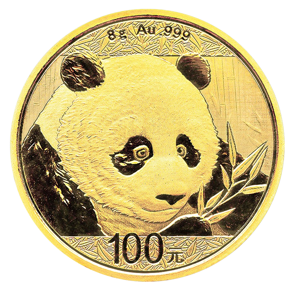 China Panda 8g Goldmünze 2018