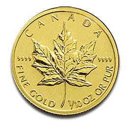 Maple Leaf 1/10 Unze Goldmünze verschiedene Jahre