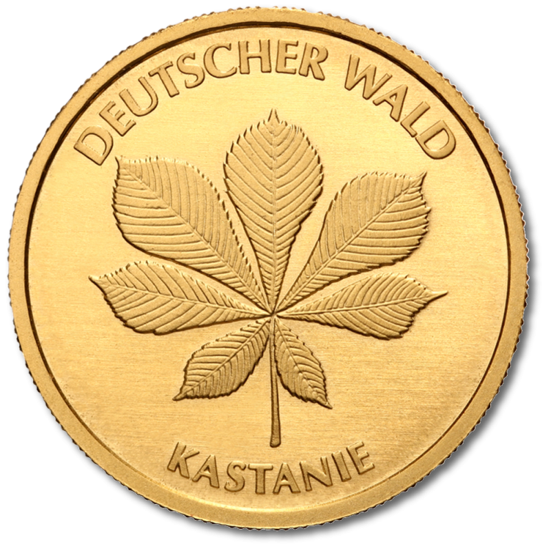 20 Euro Deutscher Wald Kastanie 1/8 oz Goldmünze 2014 (F)
