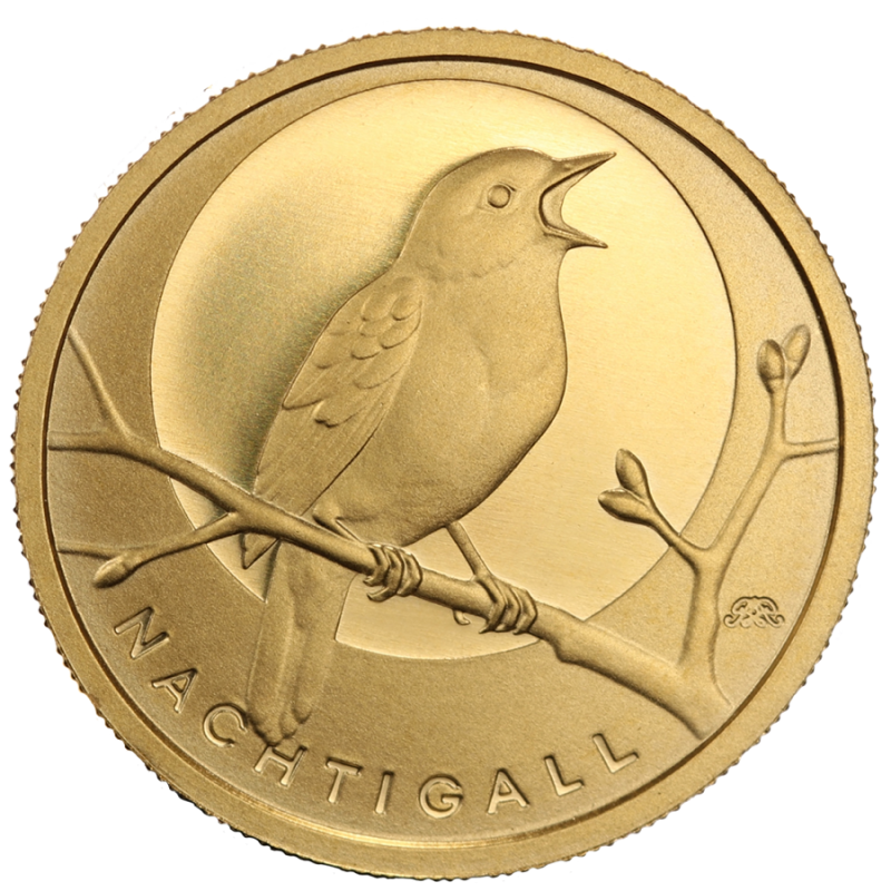 20 Euro Heimische Vögel Nachtigall 1/8 oz Goldmünze 2016 (J)