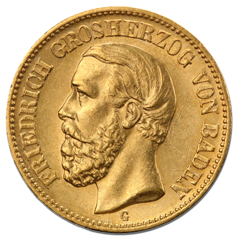 20 Mark Großherzog Friedrich I. Goldmünze | Baden | 1872-1895