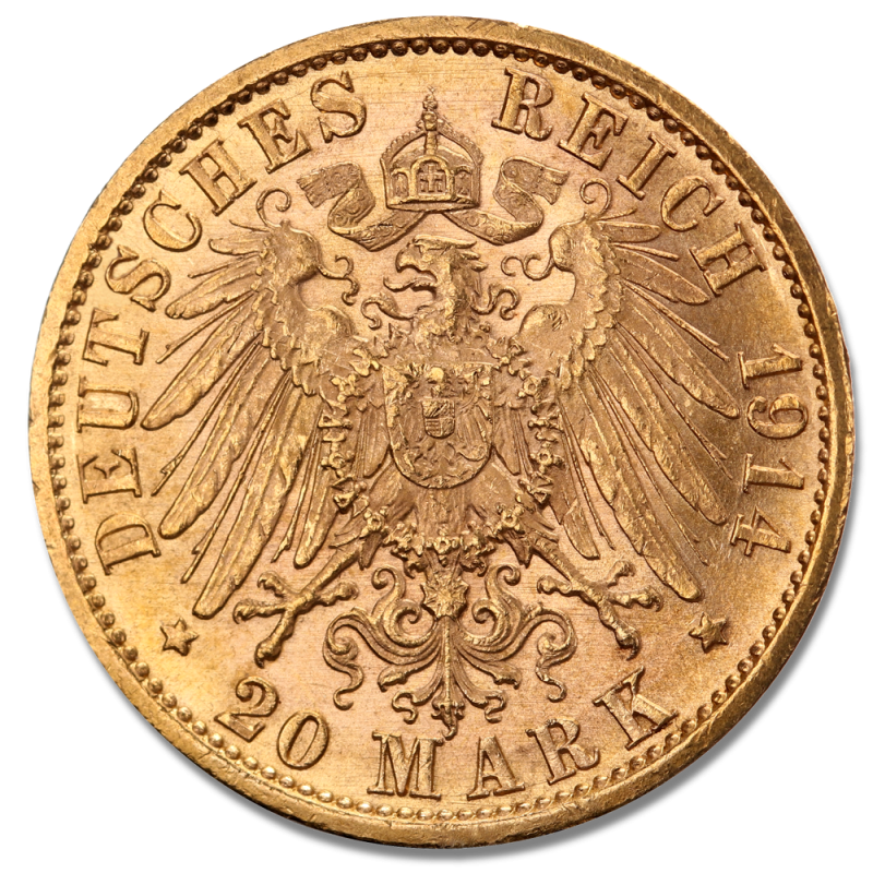 20 Mark Kaiser Wilhelm II Uniform Goldmünze | Preußen