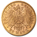 20 Mark Kaiser Wilhelm II Uniform Goldmünze | Preußen