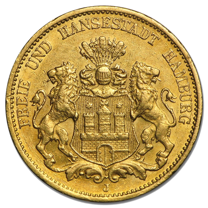 20 Mark Freie Hansestadt Hamburg Goldmünze | 1875-1913