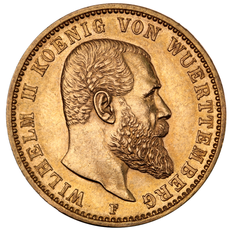 20 Mark König Wilhelm II. Goldmünze | Württemberg | 1891-1918