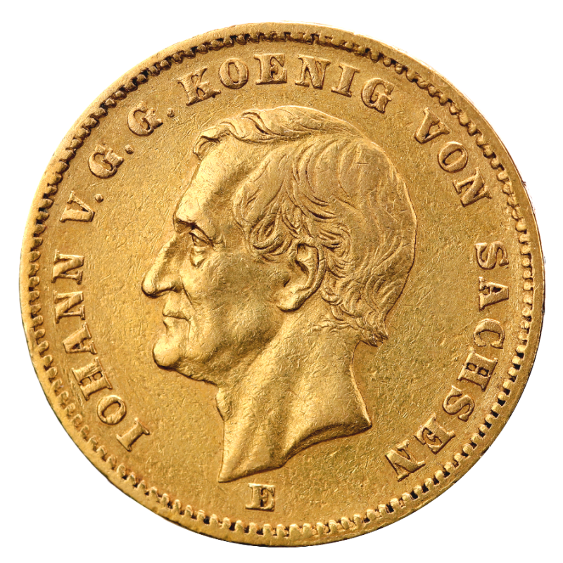 20 Mark König Johann Goldmünze | Sachsen | 1872-1873