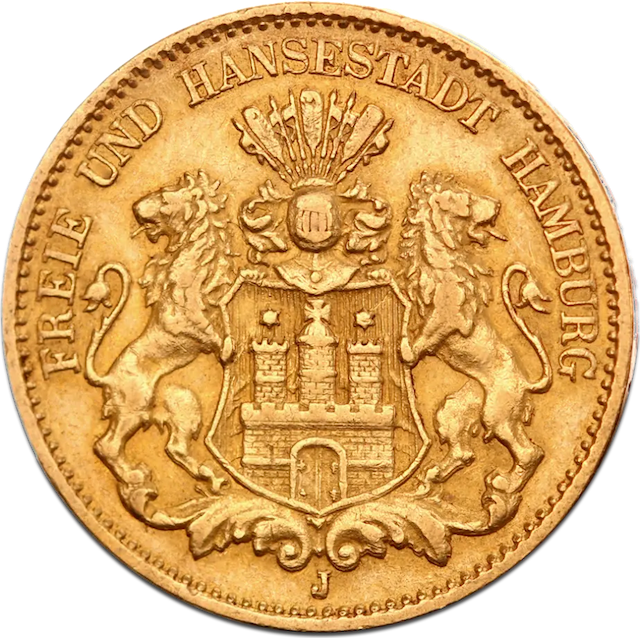 10 Mark Freie Hansestadt Hamburg Goldmünze | 1873-1913
