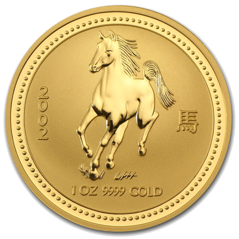 Lunar I Pferd 1oz Goldmünze 2002