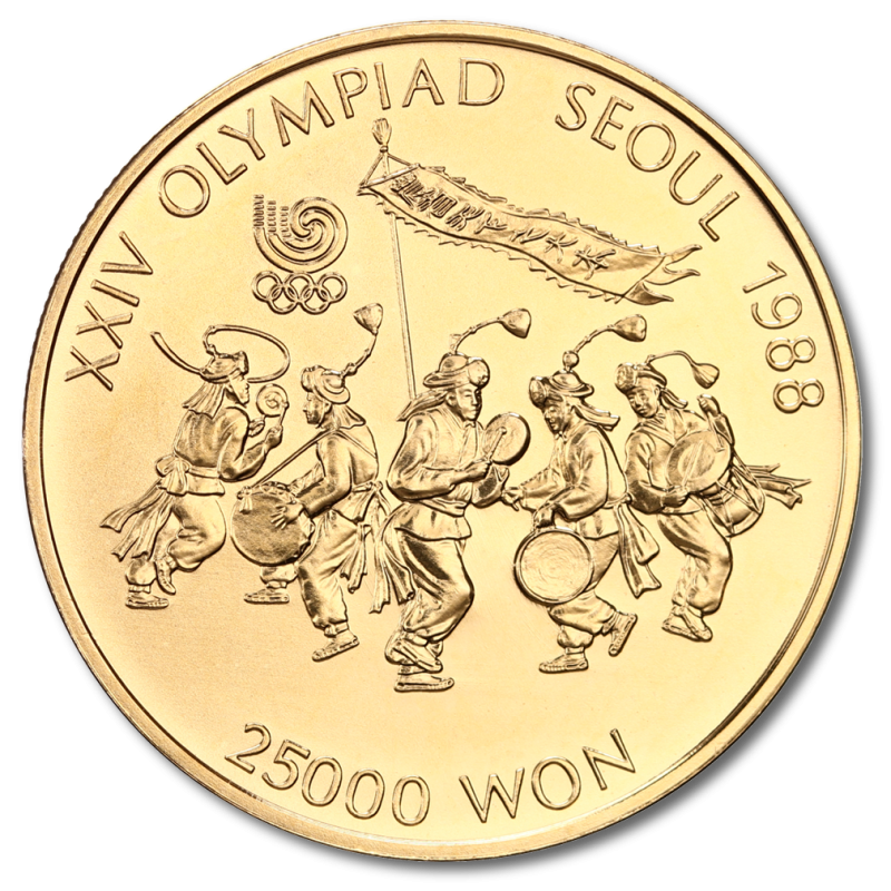 Olympiade Seoul 1/2oz Goldmünze 1988 | Musik Gruppe