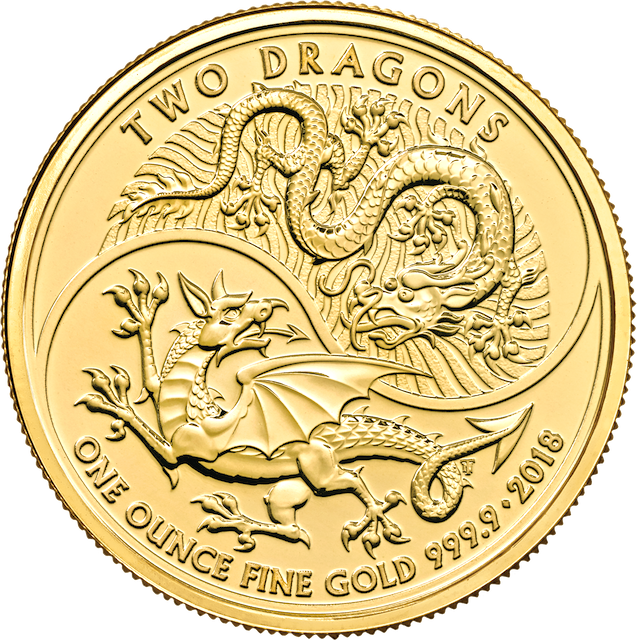 Two Dragons 1oz Goldmünze 2018