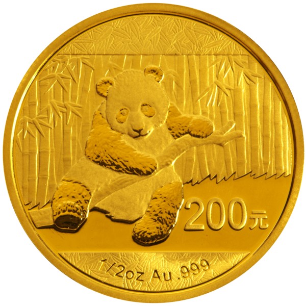 China Panda 1/2oz Goldmünze 2014