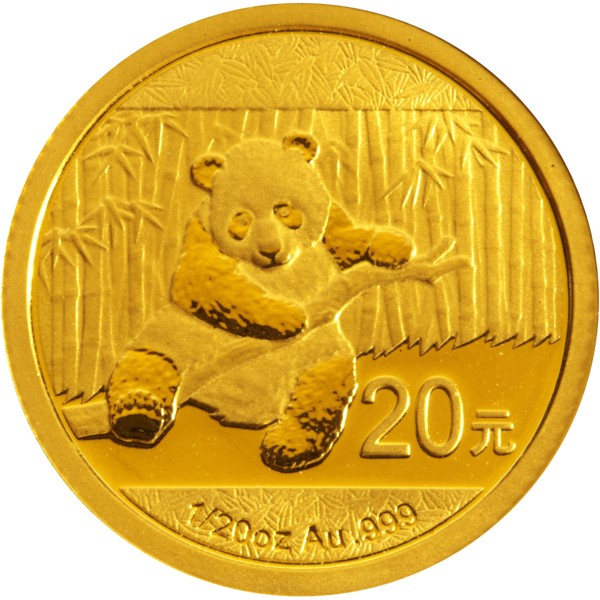 China Panda 1/20oz Goldmünze 2014