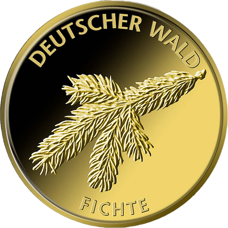20 Euro Deutscher Wald Fichte 1/8 oz Goldmünze 2012 (A)