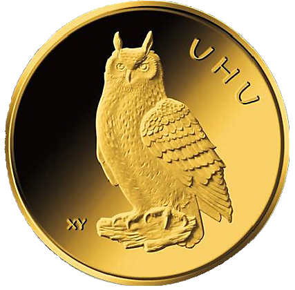 20 Euro Heimische Vögel Uhu 1/8 oz Goldmünze 2018 (A)