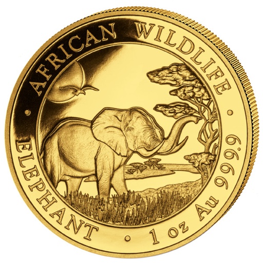 [13111] Somalia Elefant 1oz Goldmünze 2019