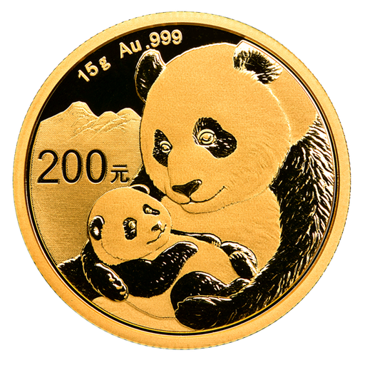 [10695] China Panda 15g Goldmünze 2019