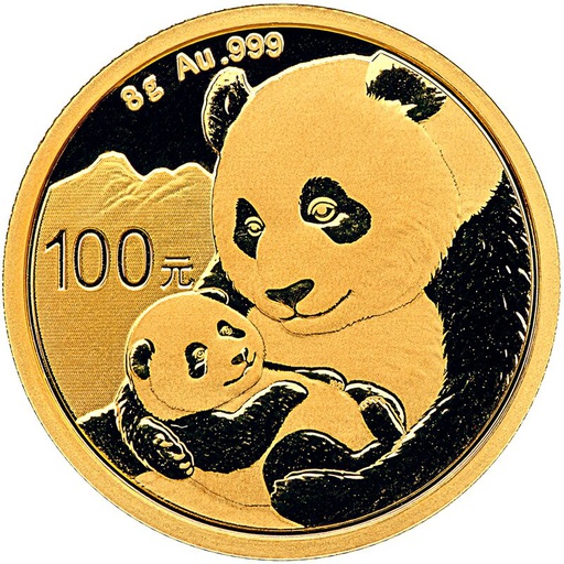 [10694-1] China Panda 8g Goldmünze 2019