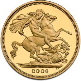 [10919] Halber Sovereign Elisabeth II Goldmünze 1957-2022