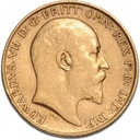 1/2 Pfund Sovereign Edward VII. Goldmünze verschiedene Jahre