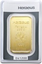 50 Gramm Goldbarren Heraeus mit Zertifikat