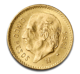 [11204] 5 Mexikanische Peso Hidalgo Goldmünze | 1905-1955