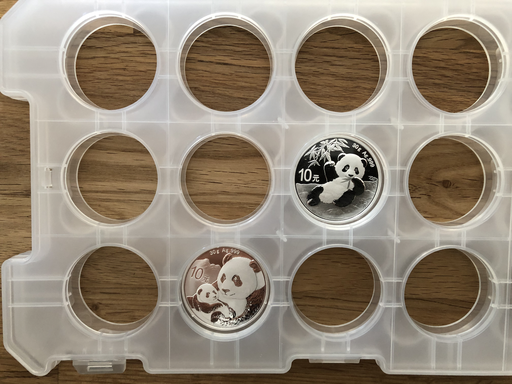 [50132] Original China Panda Münzkassette für 15x China Panda 30g Silbermünzen - leer