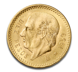 [11203] 10 Mexikanische Peso Hidalgo Goldmünze | 1905-1959