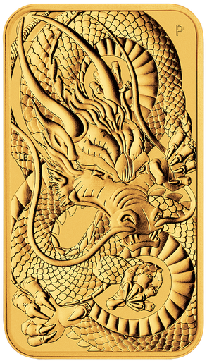 [101221] Drache 1 Unze Goldmünze rechteckig 2021