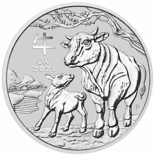 [2012121] Lunar III Ochse 10 kilo Silbermünze 2021 differenzbesteuert