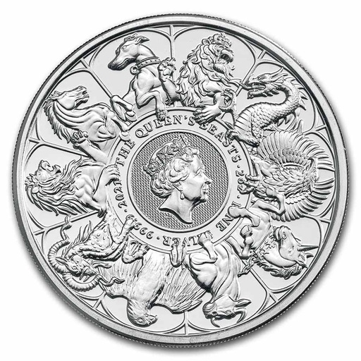 [209206-1] Queen's Beasts Completer Coin 2 Unzen Silbermünze 2021 differenzbesteuert