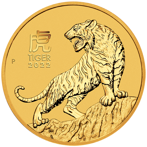 [101260] Lunar III Tiger 1 Unze Goldmünze 2022