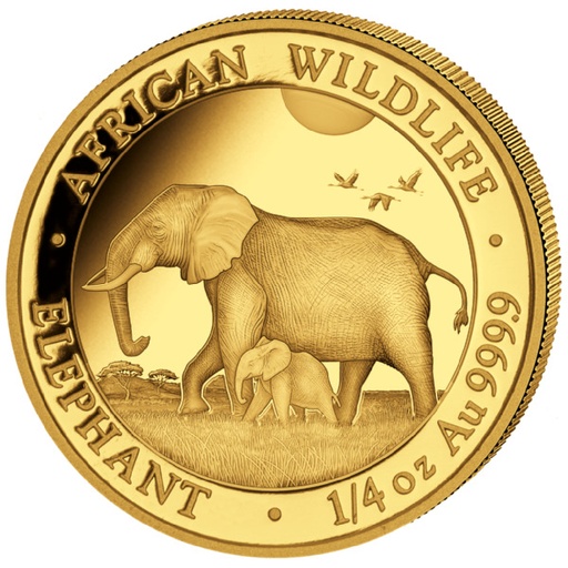 [13117] Somalia Elefant 1/4 Unze Goldmünze 2022