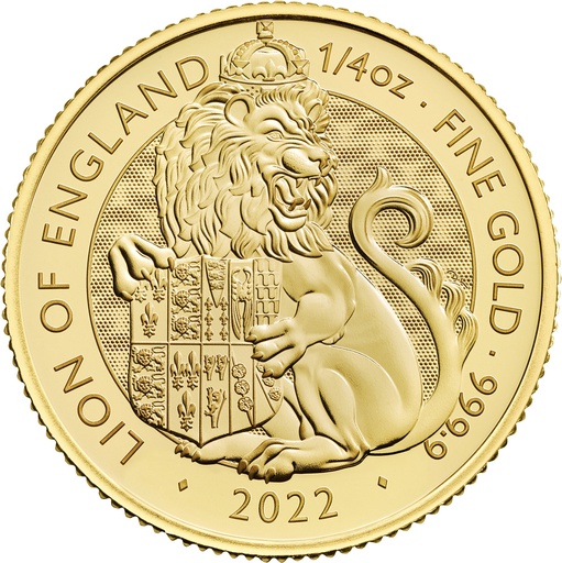 [109295] Tudor Beasts Lion of England 1/4 Unze Goldmünze 2022