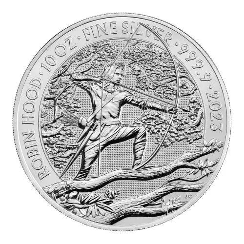 [209218] Myths and Legends &quot;Robin Hood&quot; 10 Unzen Silbermünze 2023 differenzbesteuert