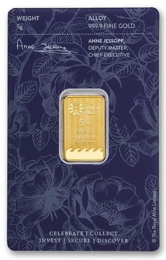 [30056] 5 Gramm Goldbarren Royal Mint Best Wishes