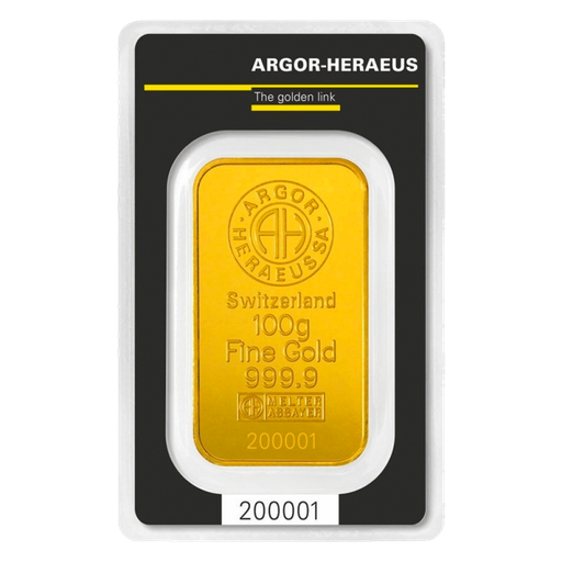 100 Gramm Goldbarren Argor-Heraeus