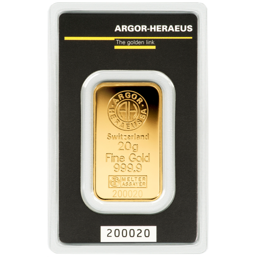 [30067] 20 Gramm Goldbarren Argor-Heraeus