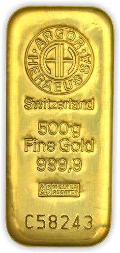[30070] 500 Gramm Goldbarren Argor-Heraeus
