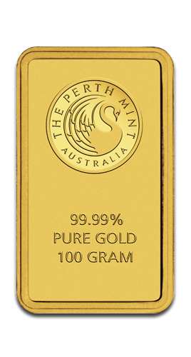 [30018] 100 Gramm Goldbarren Perth Mint mit Zertifikat