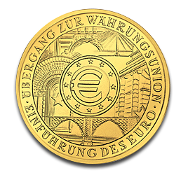 [10821] 100 Euro Währungsunion 1/2oz Goldmünze 2002 | Deutschland