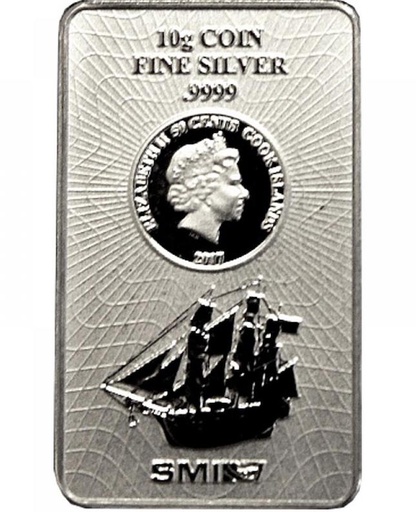 [22617] 10 Gramm Cook Islands Silber Münzbarren differenzbesteuert