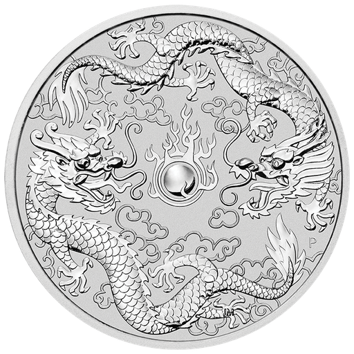 [208223] Australien &quot;Chinese Myths &amp; Legends&quot; Drache und Drache 1 Unze Silbermünze 2019 differenzbesteuert