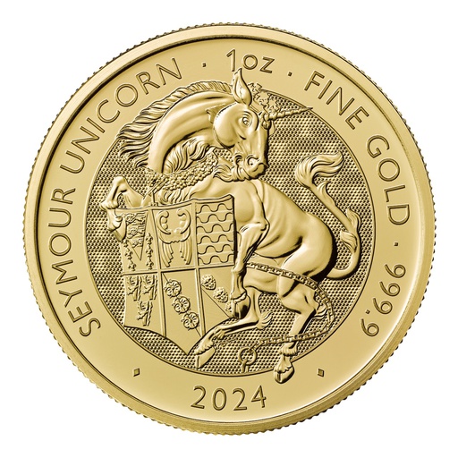 [109332] Tudor Beasts Seymour Unicorn 1 Unze Goldmünze 2024