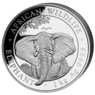 [23134] Somalia Elefant 1 Kilo Silbermünze 2021 differenzbesteuert