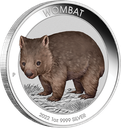 Australien Wombat 1 Unze Silbermünze 2022 coloriert - Coincard differenzbesteuert