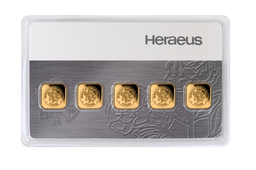 [30046] 5 x 1g Gold Bullion | Heraeus Multicard