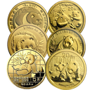 China Panda 1/20 Unze Goldmünze verschiedene Jahre