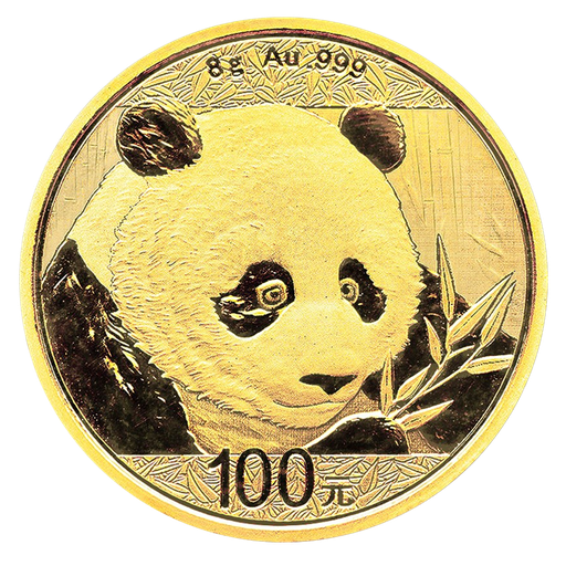 [10686] China Panda 8g Goldmünze 2018