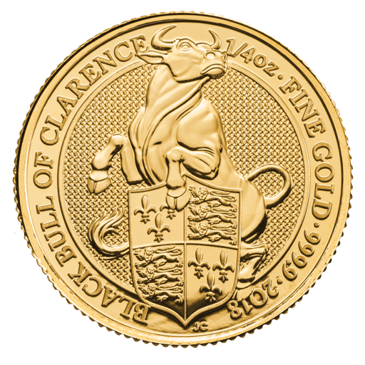 [109270] Queen's Beasts Black Bull 1/4oz Goldmünze 2018