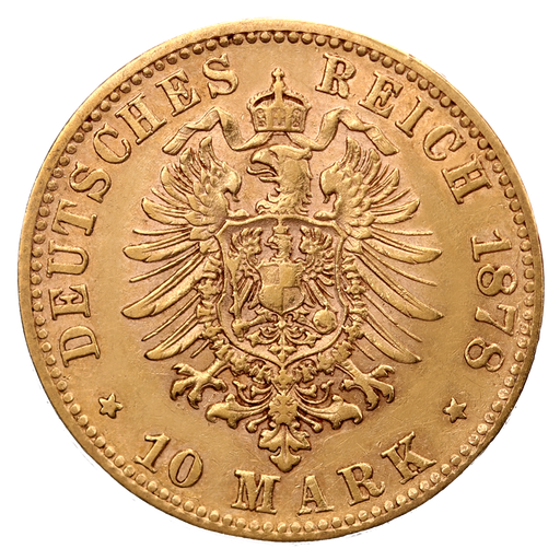 [108222] 10 Mark König Karl Goldmünze | 1864-1891